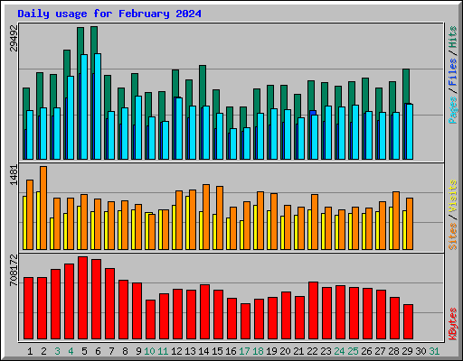 Daily usage for February 2024