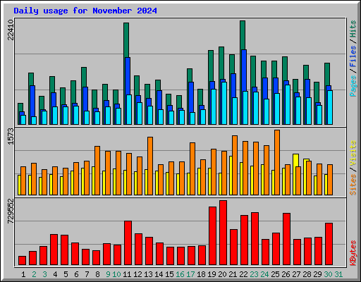 Daily usage for November 2024