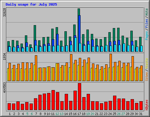 Daily usage for July 2025