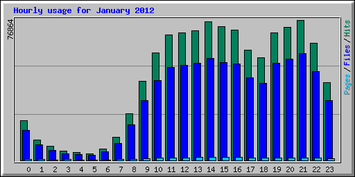 Hourly usage for January 2012