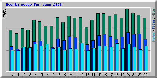 Hourly usage for June 2023