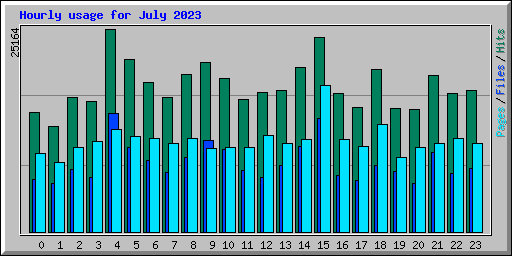 Hourly usage for July 2023
