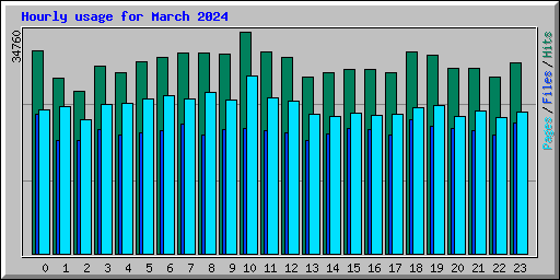 Hourly usage for March 2024